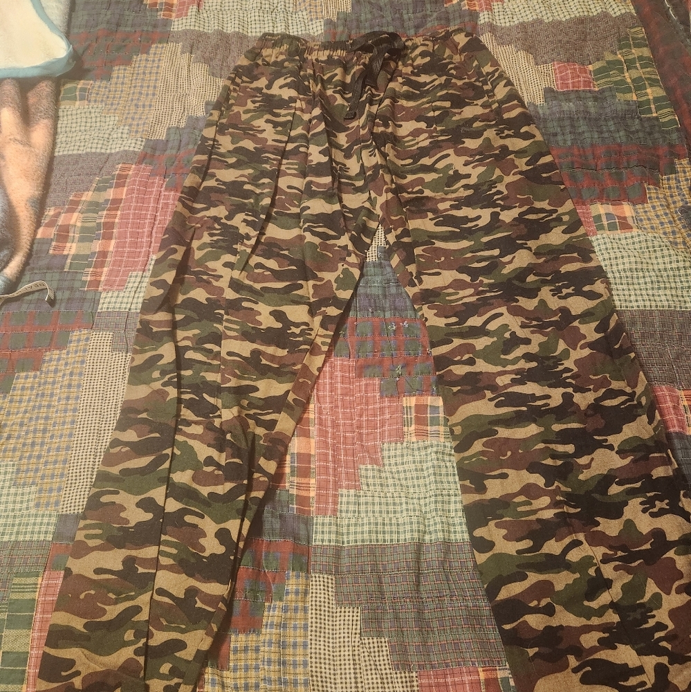 Womens Boxercraft camo flannel pants size Large